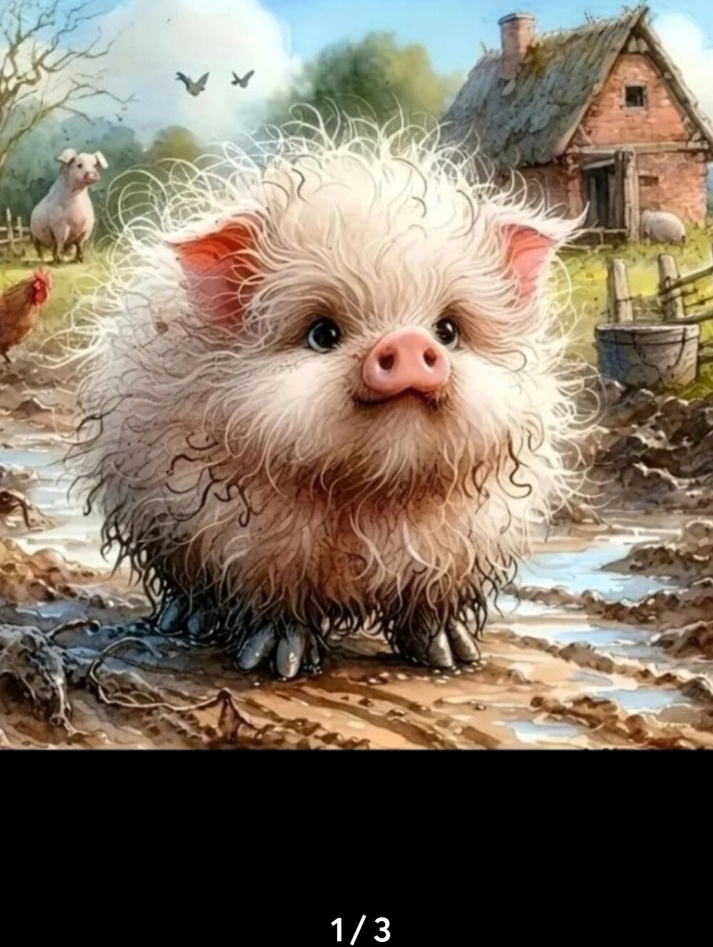 Fluffy Piggie DIY 5D Full Round Drill Diamond Painting